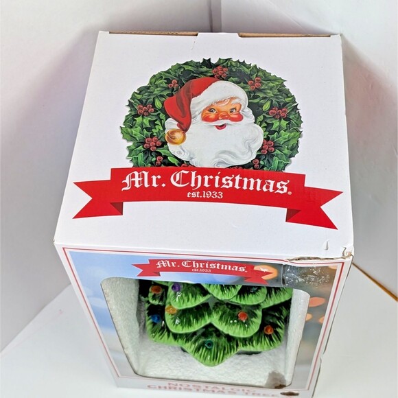 Mr. Christmas 14 inch Multicolor Light Up Green Nostalgic Ceramic Christmas Tree - Picture 8 of 12